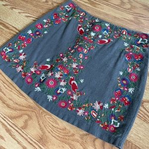 Embroidered Floral Umgee Skirt